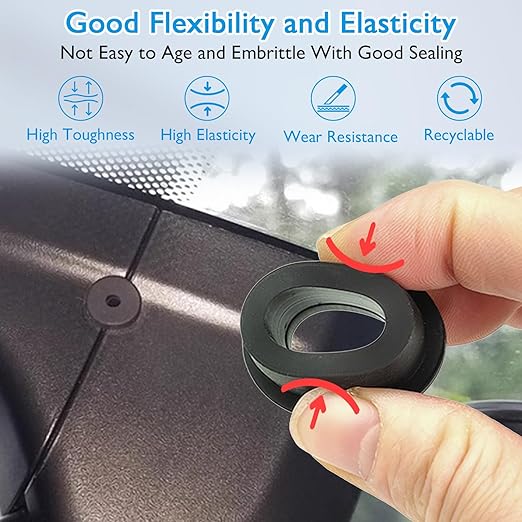 6 Pcs 1-1/2" Drill Hole, 1-1/8" ID Silicone Rubber Grommets for Wiring, Firewall Hole Plug, Top Hat Grommets for Vinyl Tubing in Hydroponic and Irrigation Systems Metal Wall Drywall