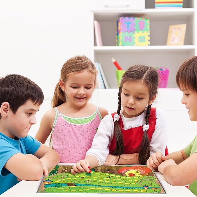Zhanmai 4 Pcs Folding Blank Game Board, 20" x 20" DIY Create Make Your Own Game Board, Blank Quad Fold Dry Erase Battle for Family School Classroom DIY Activities