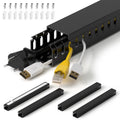 1.4"H x 1.6"W Cable Raceway, 66in Under Desk Wire Management Channel, Black