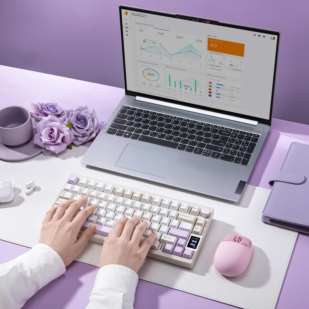 YUNZII AL80 75% Wireless Aluminum Mechanical Keyboard(Beige, Gateron Zero)