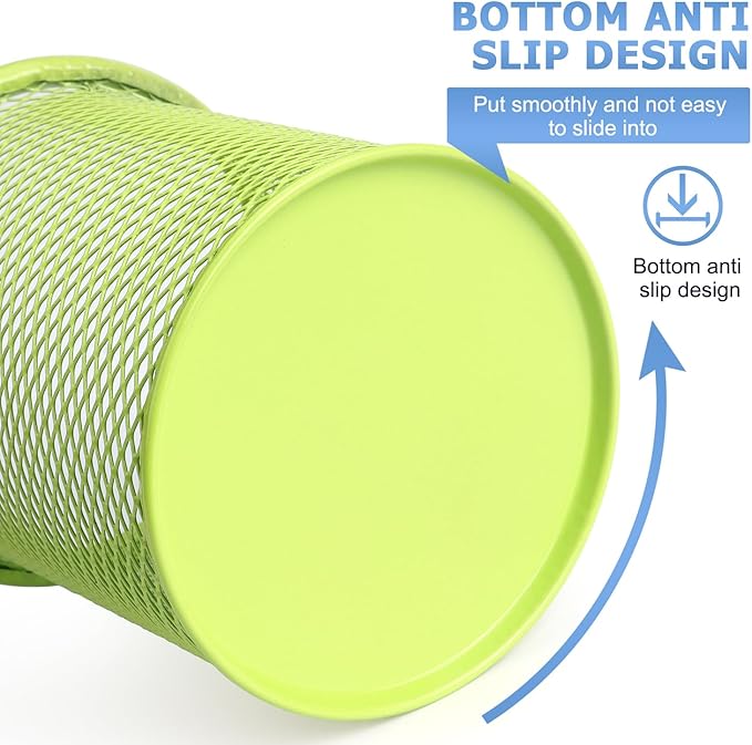 Tamaki Pen Holder Cup for Desk, Wire Mesh Pencil Cup Holder for Desk Office Pen Organizer (Green)