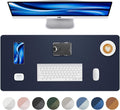 AFIING Desk Pad Protector 23.6" x 13.7" - Non-Slip Waterproof PU Leather Desk Mat for Mouse, Keyboard, Laptop, Office and Home Workspace (Midnight Blue)