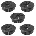 2-3/8" Black Desk Grommet, JTemgle Flexible Cable Grommet Rubber Cable Hole Cover Wire Organizer Caps Desktop Cord Management for Home Office TV Stands Tabletops, 5 Pieces
