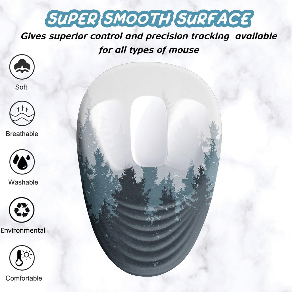Armanza Ergonomic Mouse Pad Wrist Support, Mouse Pad with Wrist Rest, Memory Foam Massage Design & Non-Slip PU Base MousePads for Pain Relief, Desk, Office, Home, Forest Tree