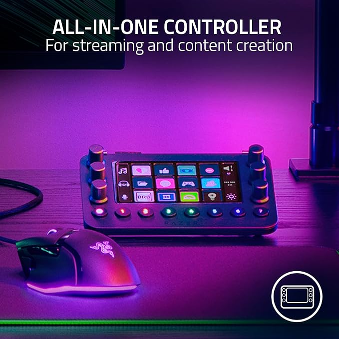 Razer Stream Controller: All-In-One Keypad for Streaming - 12 Haptic Switchblade Keys - 6 Tactile Analog Dials - 8 Programmable Buttons - Designed for PC & Mac Compatibility