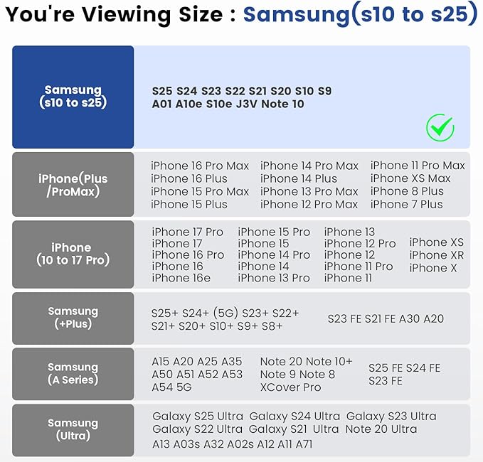 DeBin Case for Galaxy S25 S24 5G S23, S22, S21, S20, S10, S9, A10e, A01, Note 10, Cell Phone Belt Holster Clip Pouch Holder Cover (Fits Samsung with Case on) Pewter