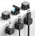Generic 6 Pack Magnetic Cord Holder, Adhesive Wire Organizer, Under Desk Cable Clip Management, Cord Keeper Organizer for Office Home Desk Wall Nightstand (Black)