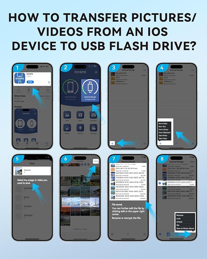 Apple MFi Certified 512GB Flash Drive for iPhone Thumb Drive Photo Stick, USB Memory Stick iPhone Flash Drive for Photos Videos, High Speed Jump Drive Compatible for iPhone/iPad/Android/PC (Blue)