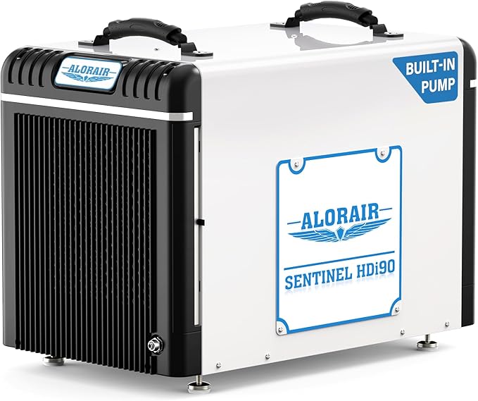 ALORAIR Basement/Crawlspace Dehumidifiers 198 PPD (Saturation), 90 Pints (AHAM), 5 Years Limited Warranty, Condensate Pump, Auto Defrosting, Rare Earth Alloy Tube Evaporator, Remote Control (optional)