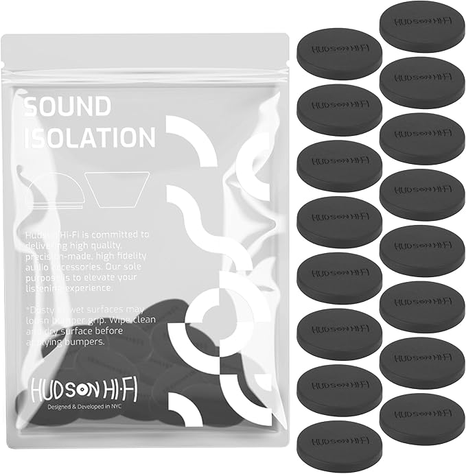Hudson Hi-Fi 1" Platinum Silicone Isolation Dot, Non-Skid Isolation Feet - No Adhesive - 20 Duro - 16 Pack