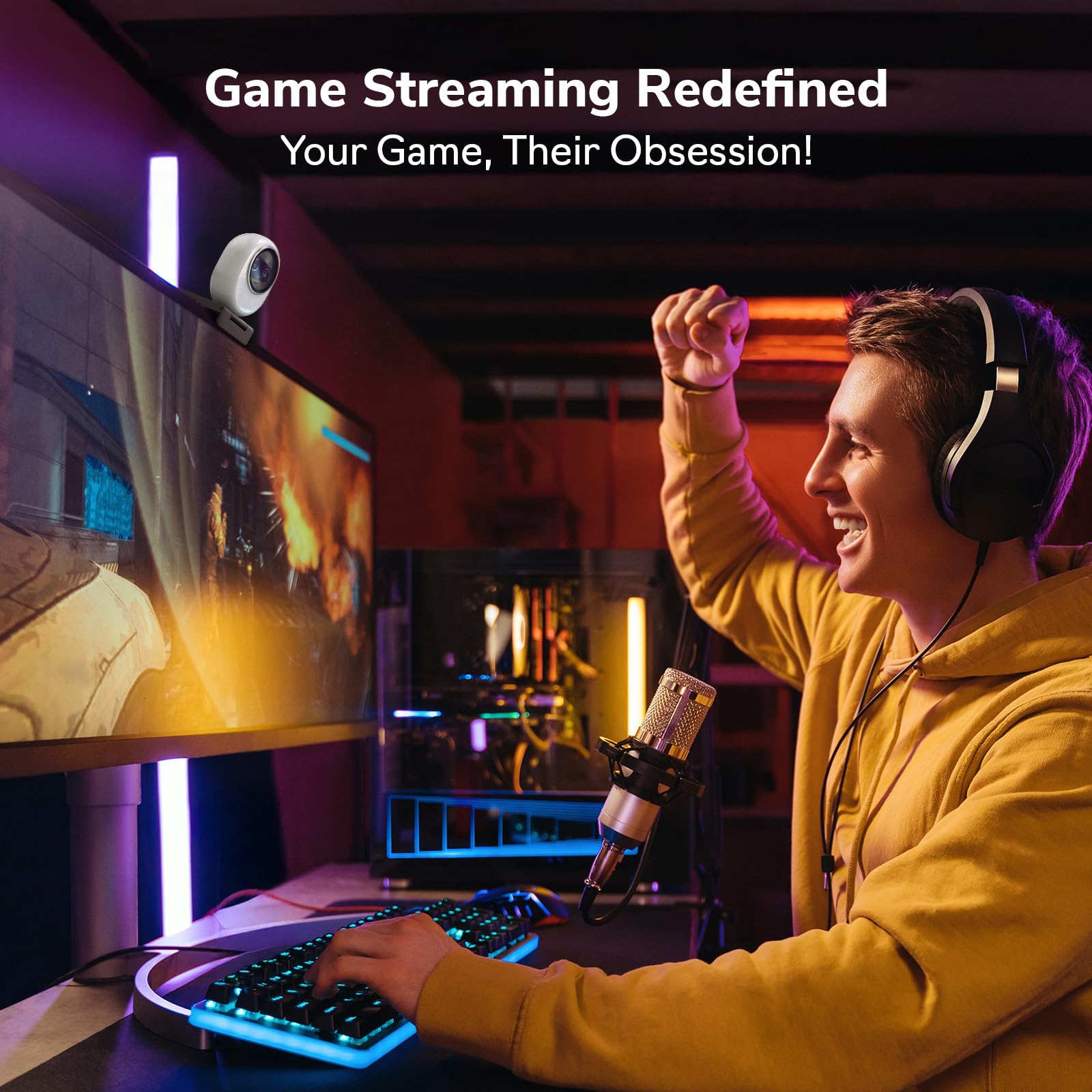 EMEET Piko+ (Piko Plus), World’s 1st Dual-Camera AI-Powered 4K Webcam, 1/2.55'' Sony Sensor, 3 Mics&3 Sound Modes, Panda Magnetic Privacy Cover, USB C-C&C-A, Ideal for Livestreamers & Content Creators