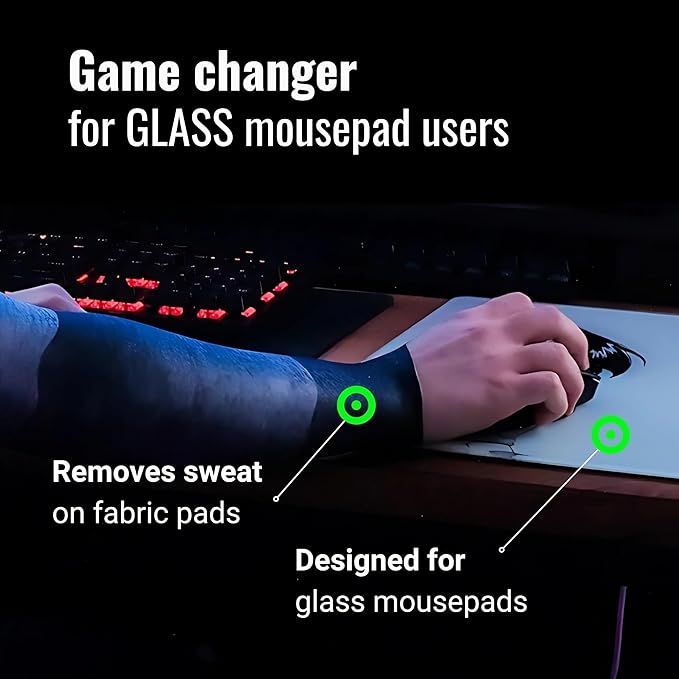 ONISSI Gaming Arm Sleeve for PC │Anti-Friction,Precision, Compression Gamer Sleeves for Mouse pad │Men or Women E-Sports Gift (Black Mountains, Medium)