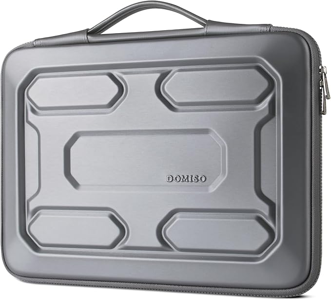 DOMISO 17 inch Laptop Sleeve with Handle Shockproof Waterproof EVA Protective Case for 17.3" ZBook Fury 17.3 G8/MSI GS73VR Stealth Pro/HP Envy 17/LG Gram 17"/ROG Strix GL702VS, Silver