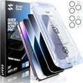SMARTDEVIL 2+2Pack Privacy Screen Protector for iPhone 14 Pro Max with Camera Lens Protector,Shatterproof Tempered Glass [True 28°Anti Spy][9H Hardness][Auto Dust-Elimination Install][Bubble Free]