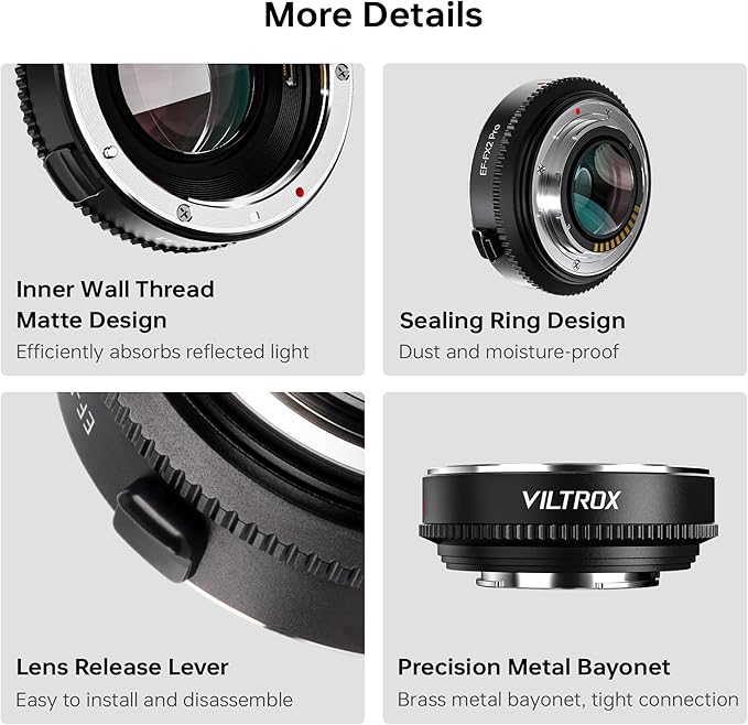 VILTROX EF-FX2 Pro Auto Focus Lens Adapter 0.71x Focal Reducer Speed Booster Adapter Compatible with Canon EF Mount Lens to Fuji X-Mount Camera X-T3 X-T2 X-T20 X-T10 X-T100 X-PRO 2 X-E3 X-A20