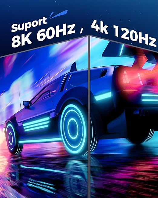 8K HDMI Cable 6.6FT - Ultra High Speed HDMI Cable/Certified/4K 120hz/8K 60hz/48Gbps/Braided/eARC/HDCP 2.2&2.3 - Compatible for Blu-ray/HDTV/PS5/Monitor