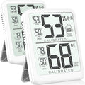 Antonki 2-Pack Room Thermometer, Digital Small Hygrometer Indoor Thermometer Humidity Gauge, Temperature Humidity Meter with Max/Min Record Monitor Sensor for Home, Plants - Battery Included