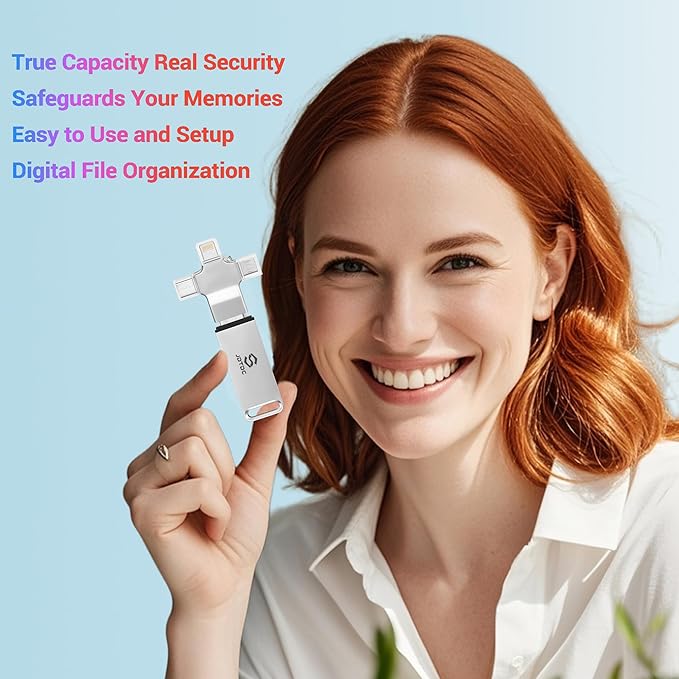 Photo-Storage-Stick 512GB Secure Auto Photo-Stick-Backup for All Device Picture-Saver-Flash-Drive Universal Photo & Video Backup Device Photo-Saver-Thumb-Drive iPhone-Backup-Memory iPad-Backup-Drive