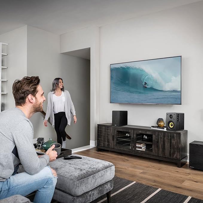 SW206 4” HiFi Bookshelf Speakers with Studio Mode, 80W Active, Bluetooth 5.4/Optical/Coaxial/TRS/Aux/24bit DAC USB, for Turntable TV PC Desktop, MDF Cabinet, Remote Control, Black