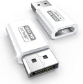 4K DisplayPort to HDMI Adapter 2-Pack, JSAUX DP PC to HDMI Monitor Converter Video UHD 2K@120Hz,4K@30 DP to HDTV Male to Female Uni-Directional adapter Compatible with Dell, Lenovo, HP,GPU, AMD -White