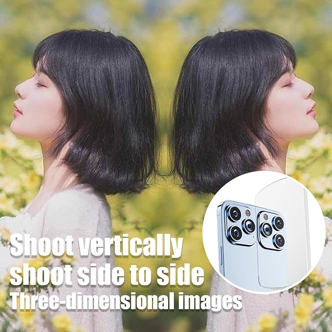 Mirror Effect Lens - Capture Stunning Reflections Instantly, Smartphone Camera Mirror Reflection Clip Kit, Adjustable HD Glass Smartphone Photography Flip Mirror, for Travel Photography (Black-2Pcs)