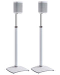SANUS Adjustable Height Wireless Speaker Stands Designed for Sonos One, One SL, and Play:1 - Tool-Free Adjustment up to 16" and Built-in Cable Management (White)