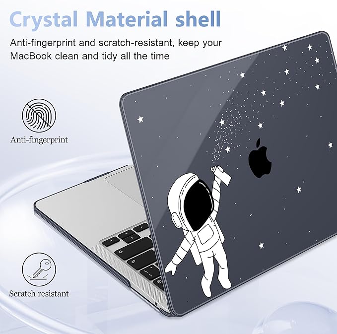 May Chen Case for MacBook Pro 13 inch M2 2023,2022,2021,2020 A2338 M1 A2251 A2289, Plastic Hard Shell Case for MacBook Pro 13" with Touch Bar Fits Touch ID, Astronaut Space