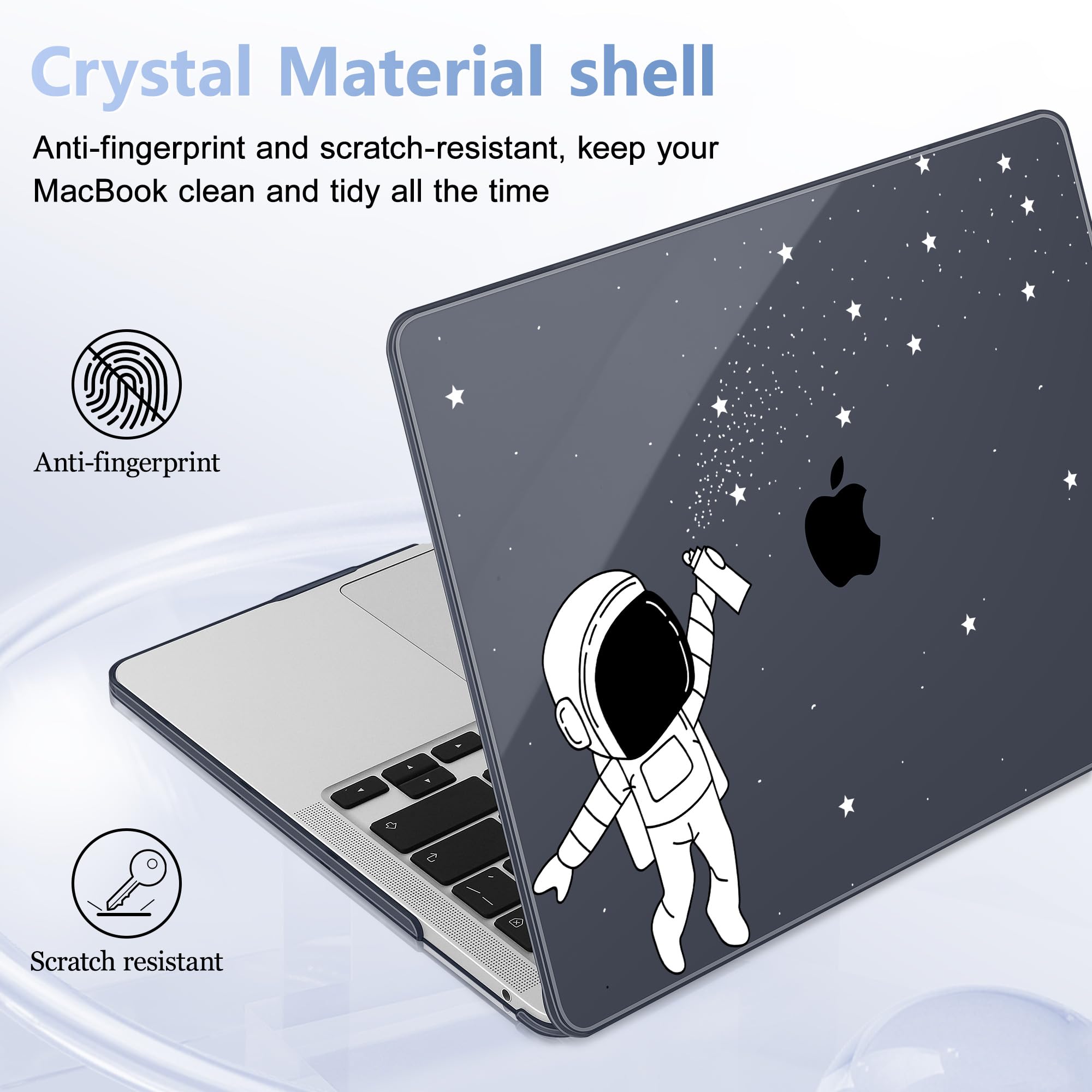 May Chen Case for MacBook Pro 13 inch M2 2023,2022,2021,2020 A2338 M1 A2251 A2289, Plastic Hard Shell Case for MacBook Pro 13" with Touch Bar Fits Touch ID, Astronaut Space
