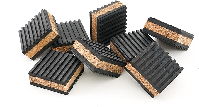 Sound Isolation Pads. Cork Pads for Speakers to Improve Sound and Reduce Vibration (1" Pack of 8)