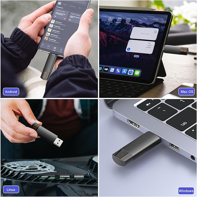 32GB USB C Flash Drive Dual USB 3.0 Flash Drive Type C + USB A Portable Type-C Flash Drive 2-in-1 USB-C Thumb Drive for Smartphone Tablet Computer Mac iPhone 15 (5 Packs)