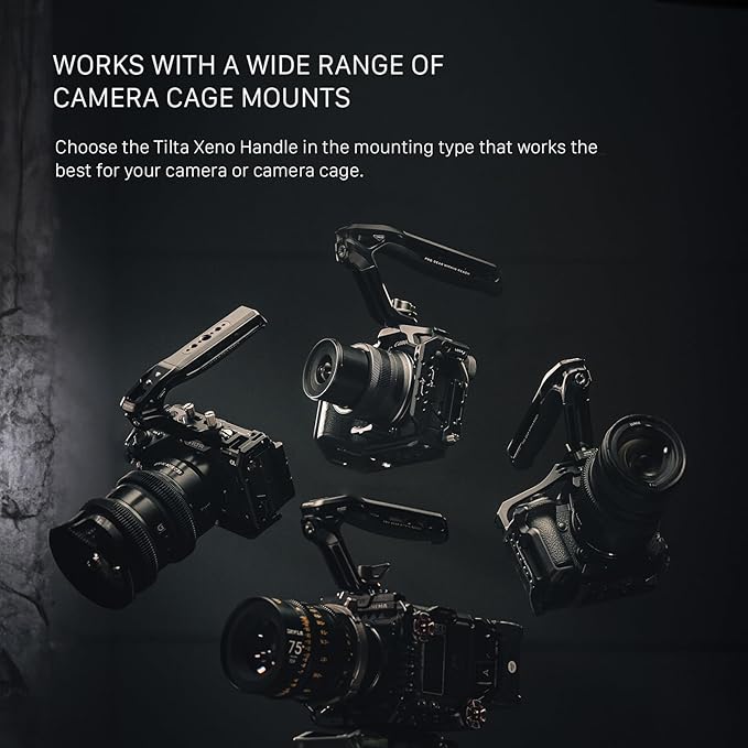 Tilta Xeno Top Handle for Filmmakers & Cameras - Titanium Gray | Aluminum Alloy and Silicone Build | 1/4″-20 w/Locating Points | Safety Release Pin | Comfortable Handling (Cold Shoe)
