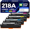 218A Toner Cartridge Set 4-Pack with Chip Replacement for HP 218A 218X Compatible with Color Laserjet Pro 3201dw MFP 3301cdw 3301fdw 3301sdw Printer Ink Black Cyan Yellow Magenta W2180A W2181A W2182A