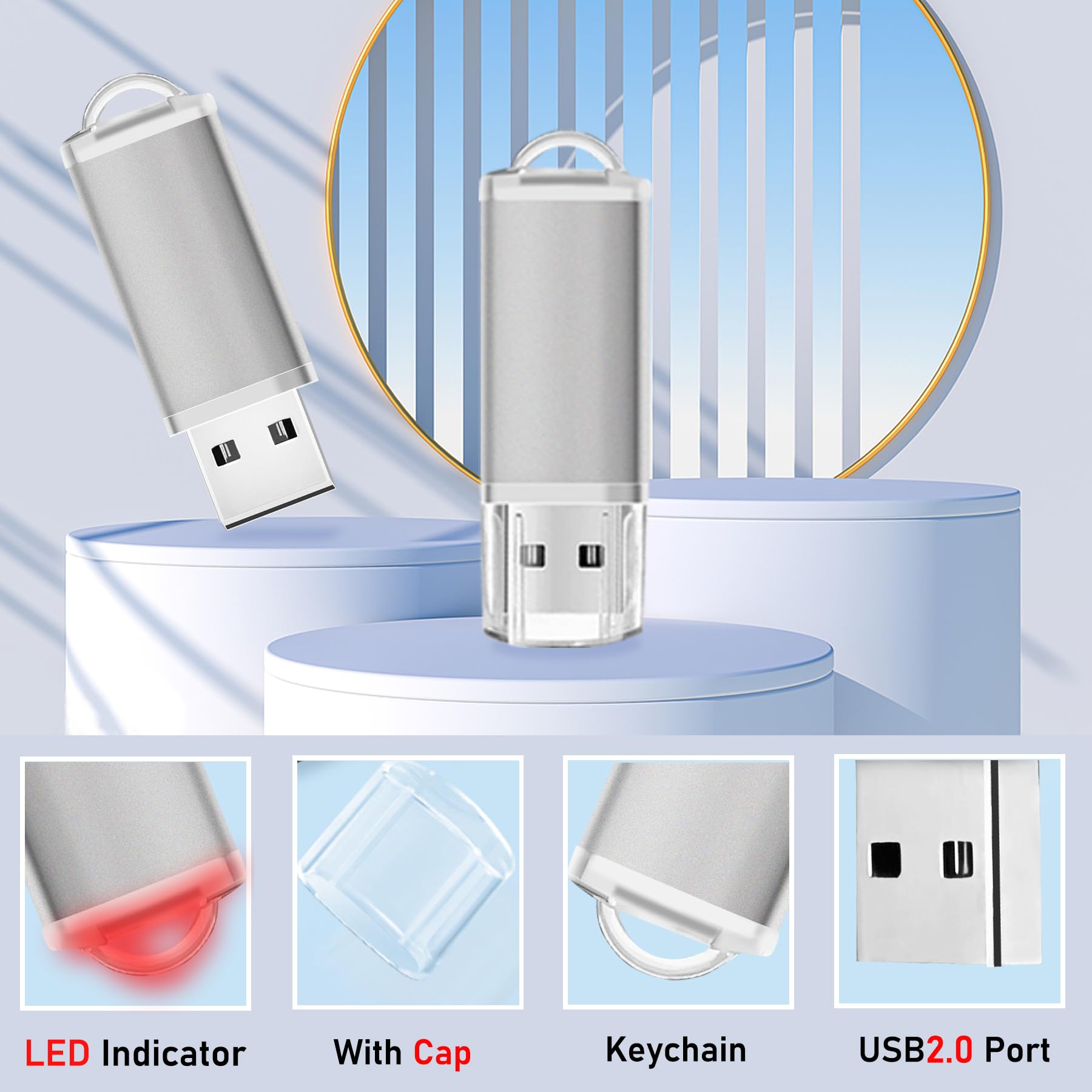 8GB Flash Drive 20Pack Bulk USB Thumb Drive Nicepicten USB 2.0 Memory Stick