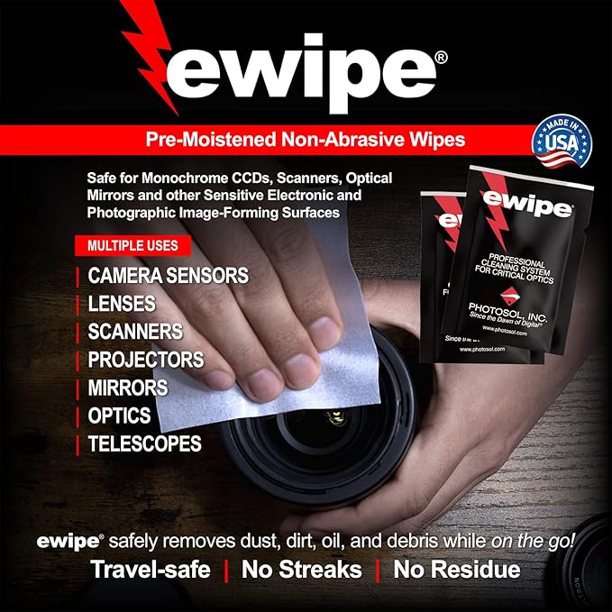 Photographic Solutions Digital Survival Kit - Type-1 (20mm) Sensor Swabs, PEC-PAD Photo Wipes, E-Wipe Packet, Aeroclipse Optic Cleaner Non-Flamable Solution - Camera Cleaning Kit with Travel Bag