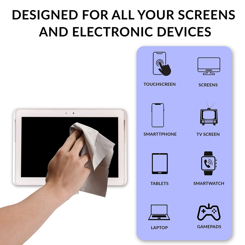 Swanky Screen Cleaner Kit: Microfiber Cloths & Spray for TV, iPad, iPhone, Monitor & Laptop (2 Oz, 4-Pack)