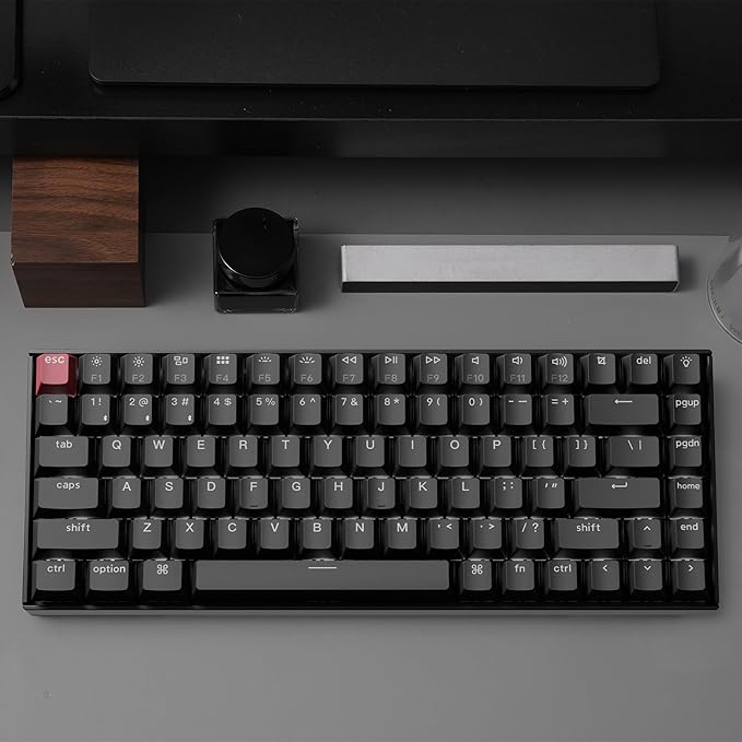 Keychron K2 75% Layout QMK Wireless and Wired Options Mechanical Keyboard Super Banana Switch, Paired with Shine-Through Double-Shot PBT Keycaps for Mac Windows-Version 3