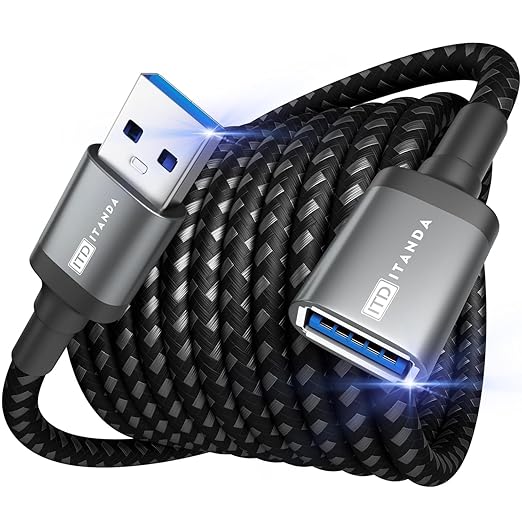 ITD ITANDA 6FT USB Extension Cable USB 3.0 Extension Cord Type A Male to Female 5Gbps Data Transfer for Keyboard, Mouse, PlayStation, Xbox, Flash Drive, Printer, Camera and More, Grey