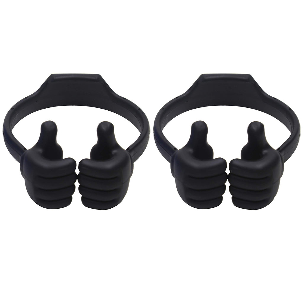 Honsky Cell Phone Stand Holder 2-Pack,Thumbs Up Lazy Phone Stand,Universal Adjustable Flexible Dock for All Phones & Tablets,Cute Perfect Valentine's Day Gifts for Him/Her,Gifts for Couples,Black