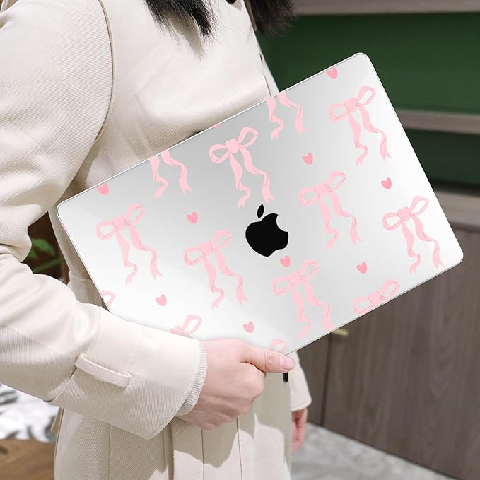 MEEgoodo Case for M4/M3/M2 MacBook Air 13.6 inch Case 2025 2024 2022, Fit Model A3240/A3113/A2681, Laptop Hard Shell with Keyboard Cover Compatible with MacBook Air 13 inch, Trendy Bow & Hearts