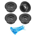 uxcell 4Pcs Cable Cord Grommet, 7/8"(22mm) Rubber Desk Grommets Wire Pass Through Hole Cover with Marked Cable Ties for Home Office Cable Wire Protection, Black