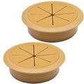 Desk Grommet 3-1/8" (80 mm), Desk Hole Cover for Cables Brown, Cable Grommet ABS Plastic, Desk Hole Grommet for Office and Home Table Cable, Detachable & Flexible Cable Cord Organizer-2 Pcs