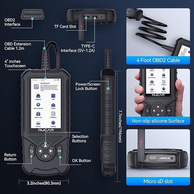 MUCAR CDE900S Bidirectional Scan Tool Fit for Ford, OEM Full Systems Car Code Reader, All Services, Bi Directional OBD2 Scanner with ECU Coding, Wireless Update