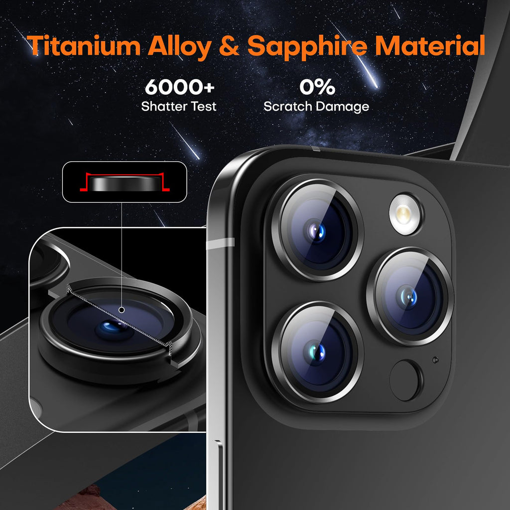 Wumigoo Camera Lens Protector for iPhone 16/15/14 Pro Max & 16/15/14 Pro