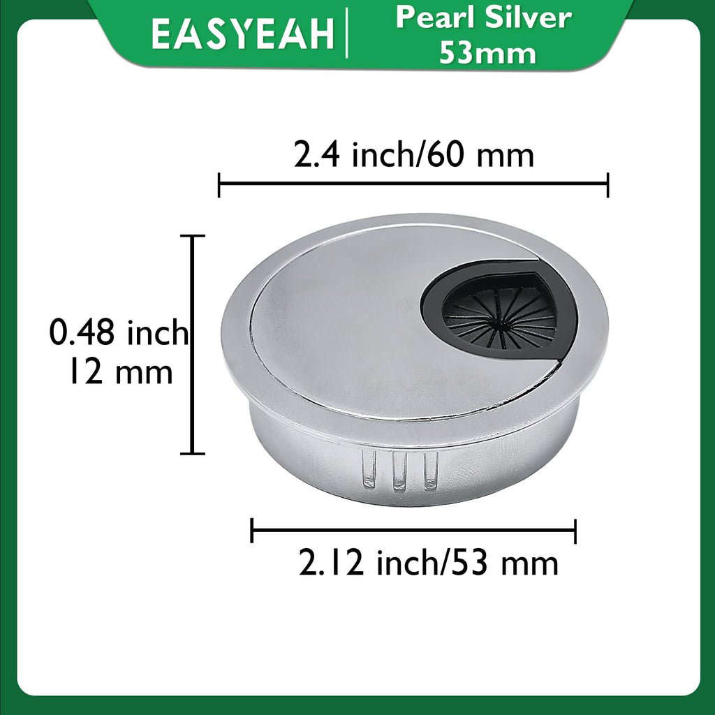 EASYEAH 1 Pcs Desk Grommet 2-1/16" / 53 mm, Zinc Alloy Desk Cord Hole Cover