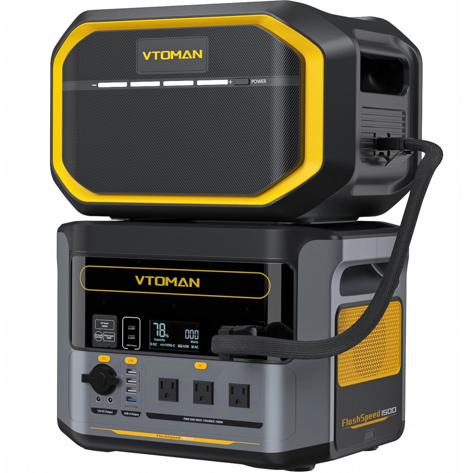 VTOMAN FlashSpeed 1500 Portable Power Station with Extra Battery, 3096Wh