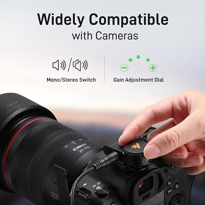 MAONO Wireless Lavalier Microphone for iPhone/Android/Camera/PC, Mini Lapel Mic with 48khz 24bit, Voice Filter, Noise Cancellation, 30h Battery, USB-C/Lightning Plug for Video Recording - Wave T5