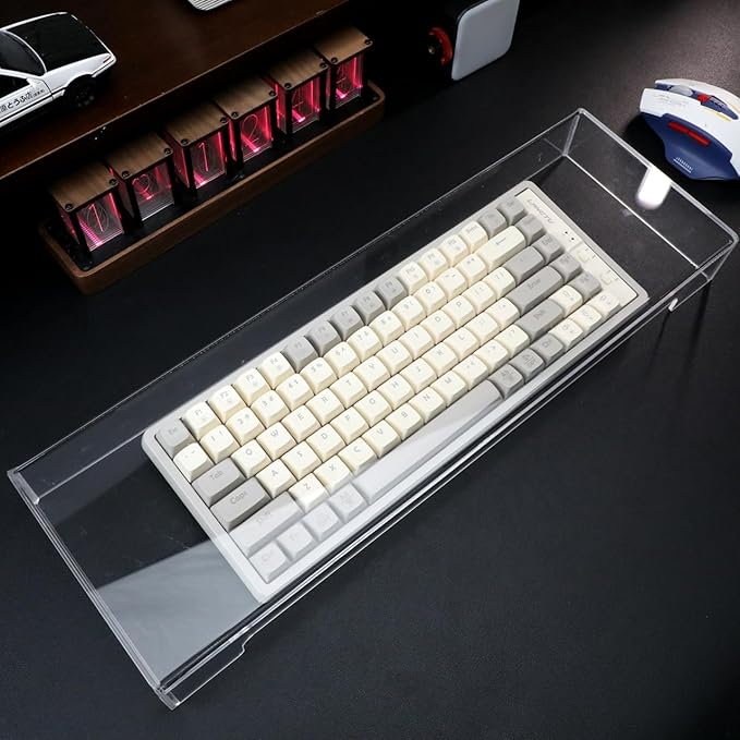 Gadpiparty Clear Keyboard Dust Cover Waterproof Acrylic Protector for Mechanical Keyboards Spills & Pet Protection Ideal for Home and Office Use(18.6 x 5.9X 1.8inch)