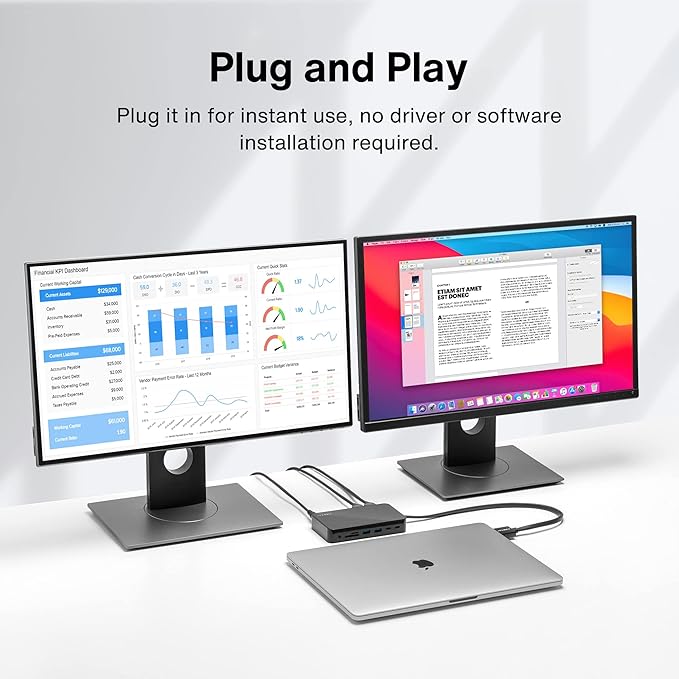 iVANKY FusionDock 1 M4 MacBook Pro Docking Station with 150W Power Adapter, 12-in-2 Dual 4K@60Hz Monitor Dock for MacBook M1/M2/M3 Pro/Max Display Dock 2HDMI 2.0, 96W PD, 6 USB, Ethernet SD/TF Audio
