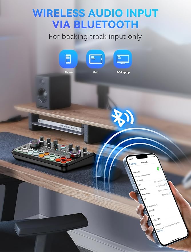 SINWE Podcast Equipment Bundle for 2,Audio Interface with Podcast Microphone for Smartphone & PC,All-in-One DJ Mixer,Plug-and-Play,Perfect for Streaming, Singing, YouTube & Gaming