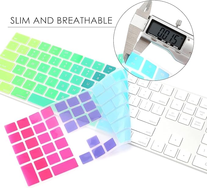 Allinside Rainbow Cover for Apple iMac Magic Wireless Keyboard with Numeric Keypad MQ052LL/A A1843 US Layout